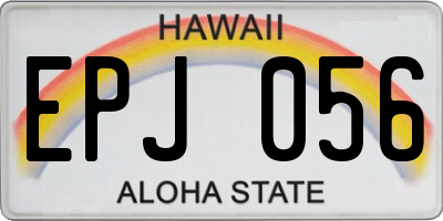HI license plate EPJ056