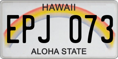 HI license plate EPJ073