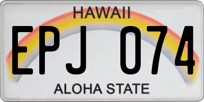 HI license plate EPJ074