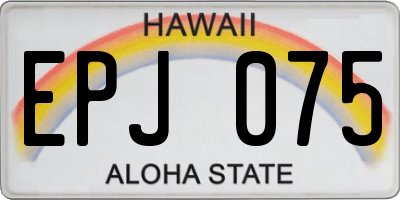 HI license plate EPJ075