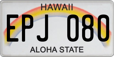 HI license plate EPJ080