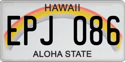 HI license plate EPJ086