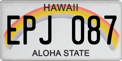 HI license plate EPJ087