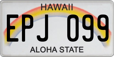 HI license plate EPJ099