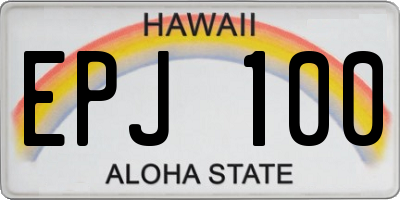 HI license plate EPJ100