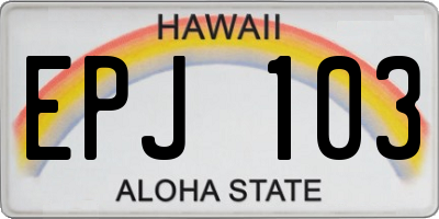 HI license plate EPJ103