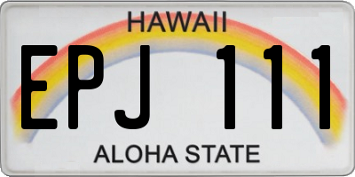 HI license plate EPJ111