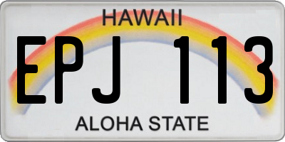 HI license plate EPJ113