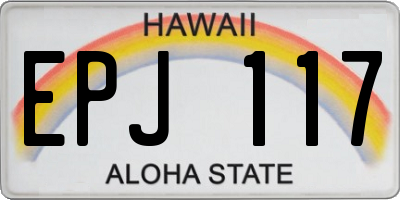 HI license plate EPJ117