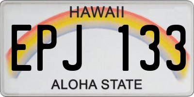 HI license plate EPJ133