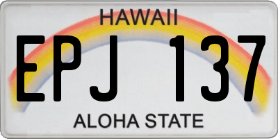 HI license plate EPJ137