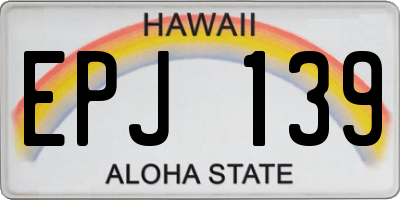 HI license plate EPJ139