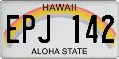 HI license plate EPJ142