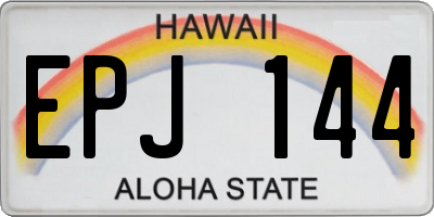 HI license plate EPJ144