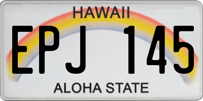 HI license plate EPJ145