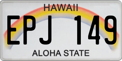 HI license plate EPJ149