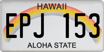 HI license plate EPJ153