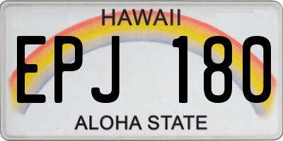 HI license plate EPJ180
