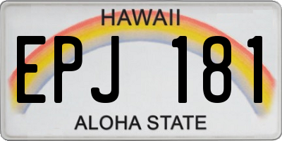 HI license plate EPJ181
