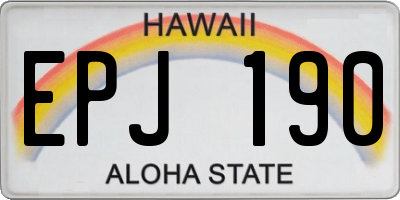 HI license plate EPJ190