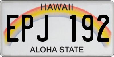 HI license plate EPJ192