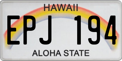 HI license plate EPJ194