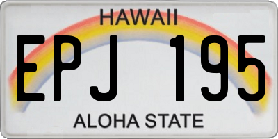 HI license plate EPJ195