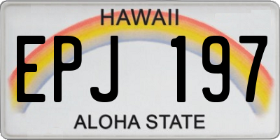 HI license plate EPJ197
