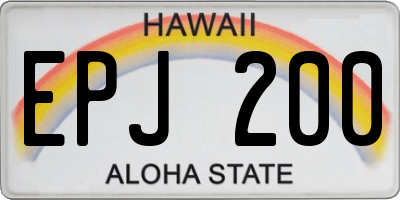 HI license plate EPJ200
