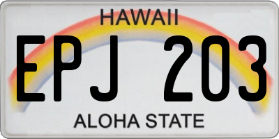 HI license plate EPJ203