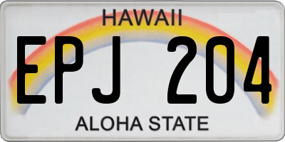 HI license plate EPJ204