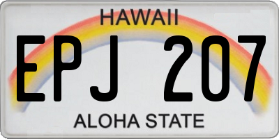 HI license plate EPJ207