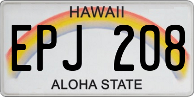 HI license plate EPJ208