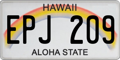 HI license plate EPJ209