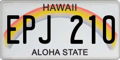 HI license plate EPJ210