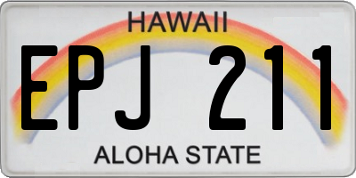 HI license plate EPJ211