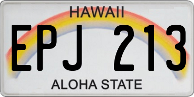 HI license plate EPJ213