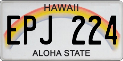 HI license plate EPJ224