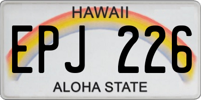 HI license plate EPJ226