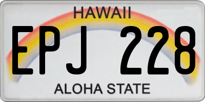HI license plate EPJ228