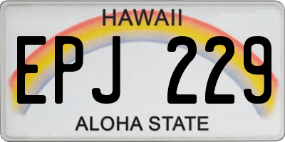 HI license plate EPJ229