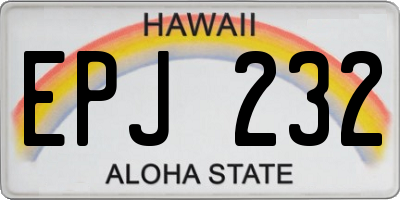 HI license plate EPJ232