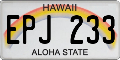 HI license plate EPJ233