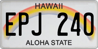 HI license plate EPJ240
