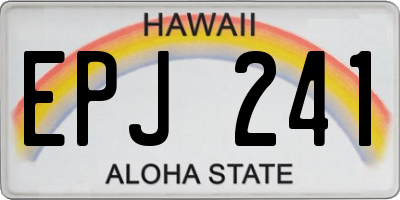 HI license plate EPJ241