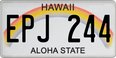 HI license plate EPJ244