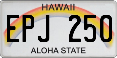 HI license plate EPJ250