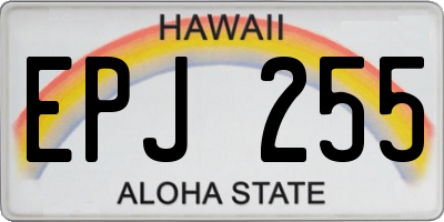 HI license plate EPJ255