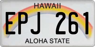 HI license plate EPJ261