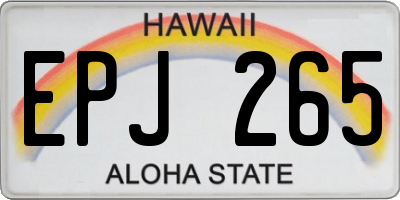 HI license plate EPJ265